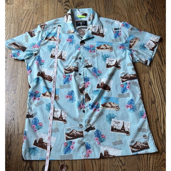 House of‎ Anarchy Shirt World Travel Icons Short Sleeve Button Up Men's Size M - Picture 5 of 7
